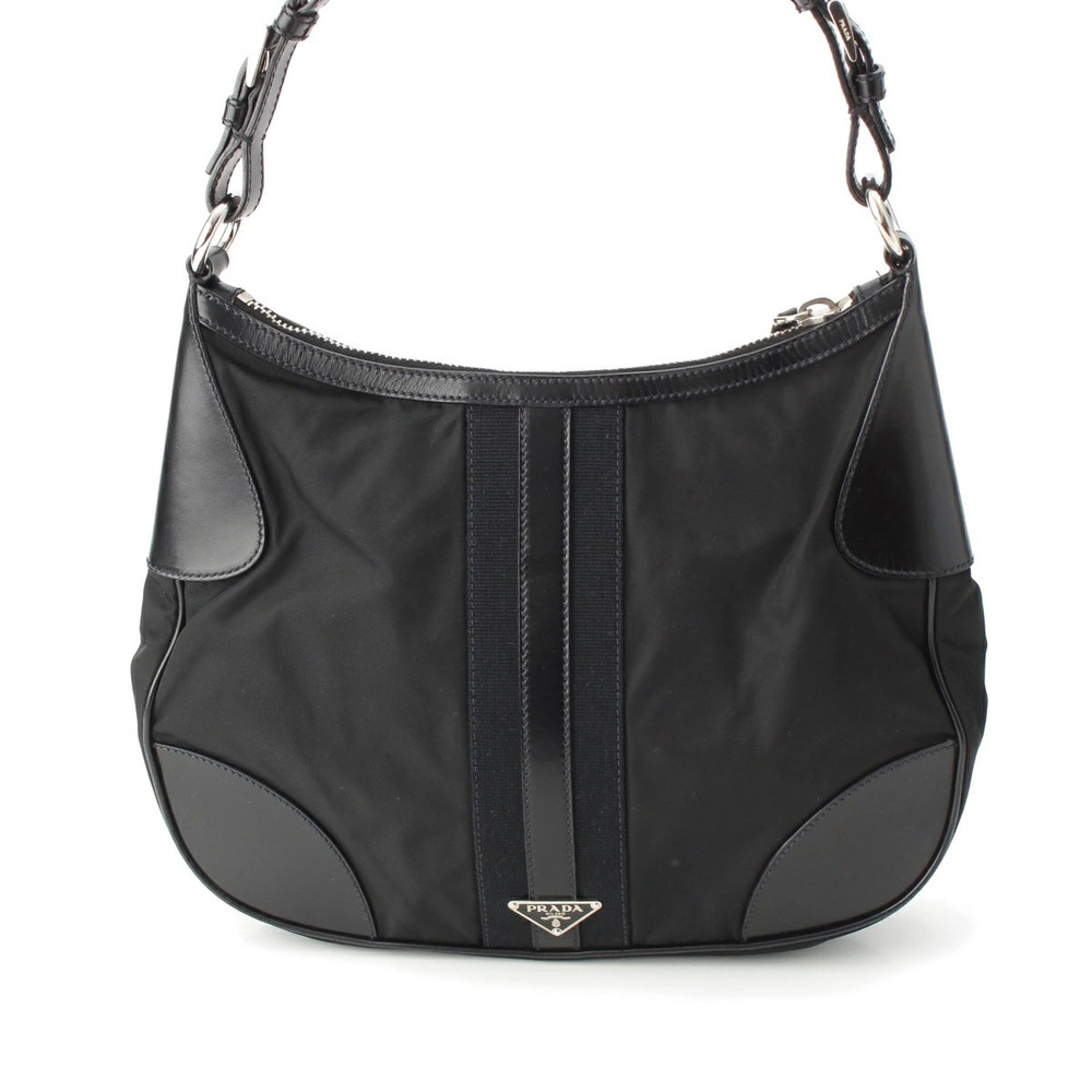 Prada Leather Hobo Bag Black
